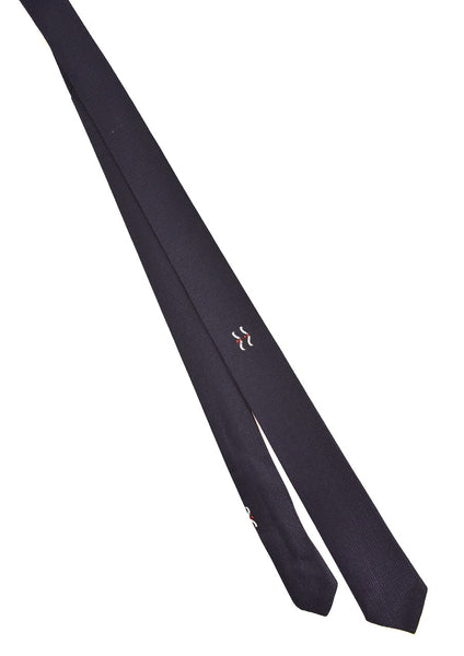 NOS 1960s Navy Blue Textured Double Bird Tie