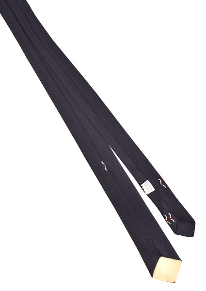 NOS 1960s Navy Blue Textured Double Bird Tie