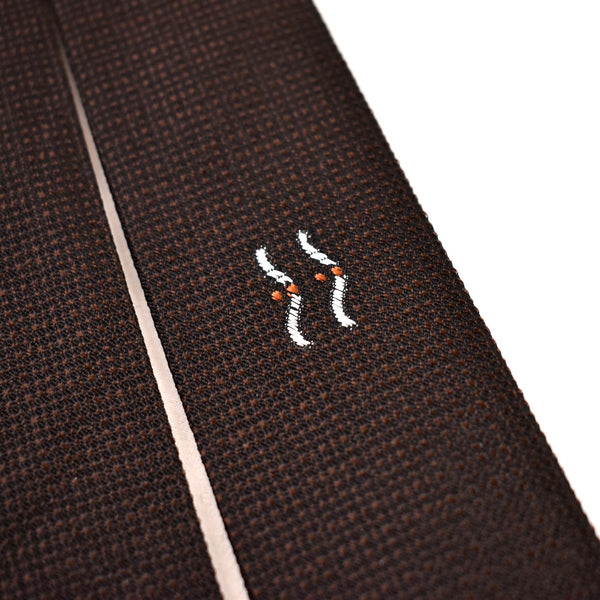 NOS 1960s Brown Textured Double Bird Tie