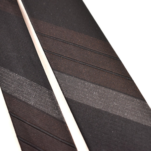 NOS 1960s Wide Stripe Black Brown & Gray Tie