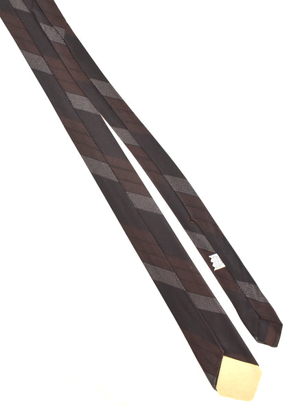 NOS 1960s Wide Stripe Black Brown & Gray Tie