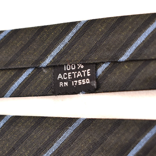 NOS 1960s Green & Sky Blue Striped Tie