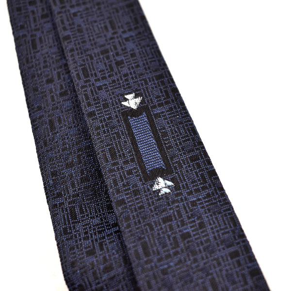 NOS 1960s Blue Textured Double Fish Tie