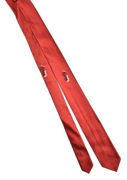 NOS 1960s Burgundy Abstract Harp Tie
