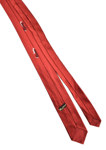 NOS 1960s Burgundy Abstract Harp Tie