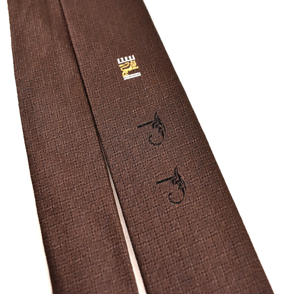 NOS 1960s Brown Textured Crown & Lion Tie