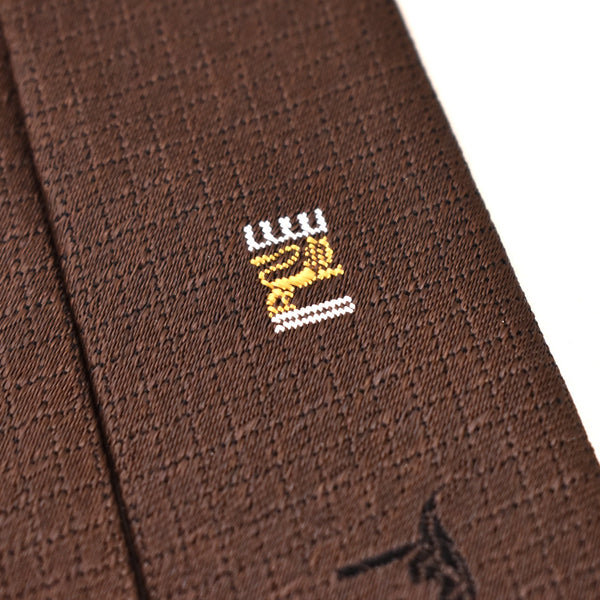 NOS 1960s Brown Textured Crown & Lion Tie