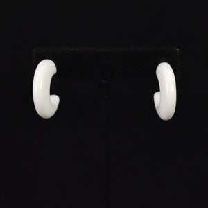 Small White Chunky Hoop Earrings