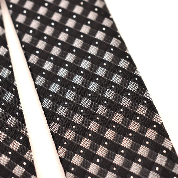 NOS 1960s Black & Gray Silver Sparkle Tie