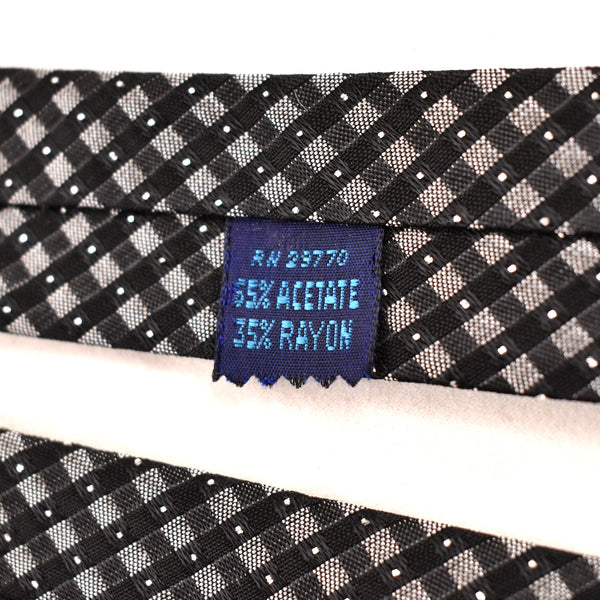 NOS 1960s Black & Gray Silver Sparkle Tie