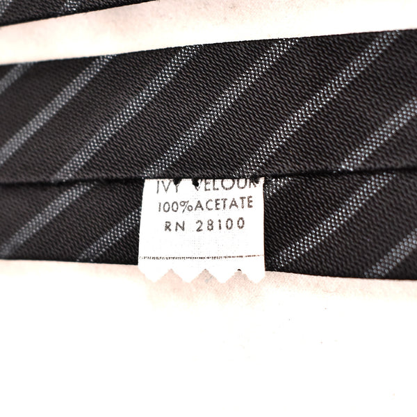 NOS 1960s Thin Black & Sky Blue Striped Tie