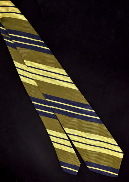 1940s Style Lime Olive & Navy Striped Tie