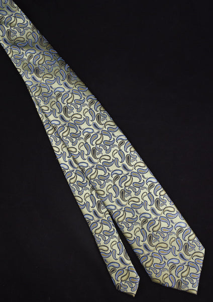 NOS 2000s Mint Green & Sky Blue Paisley Tie