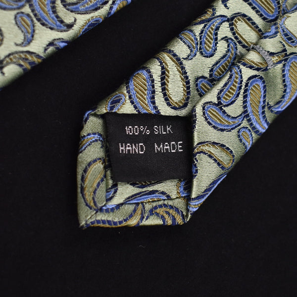 NOS 2000s Mint Green & Sky Blue Paisley Tie
