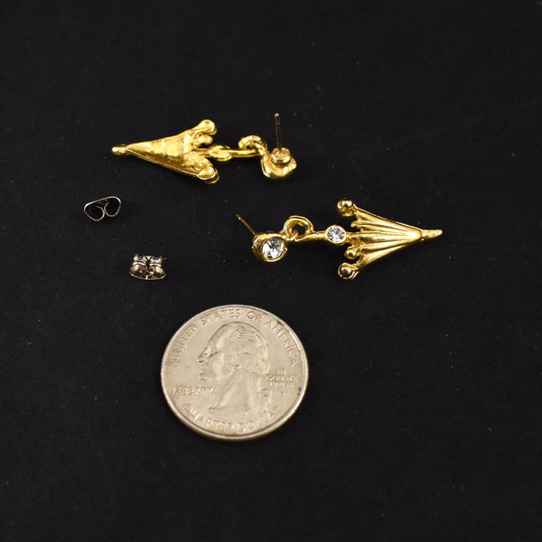 Rhinestone Umbrella Earrings