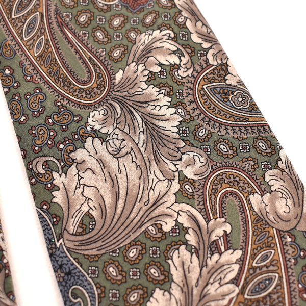 1990s Tan & Olive Paisley Tie