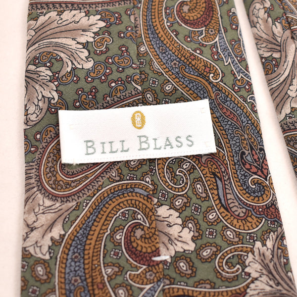 1990s Tan & Olive Paisley Tie