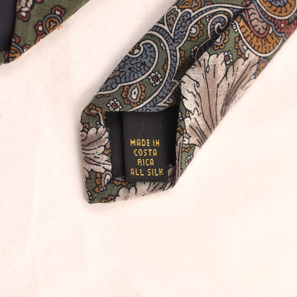 1990s Tan & Olive Paisley Tie
