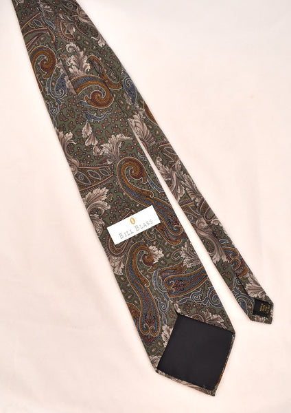 1990s Tan & Olive Paisley Tie