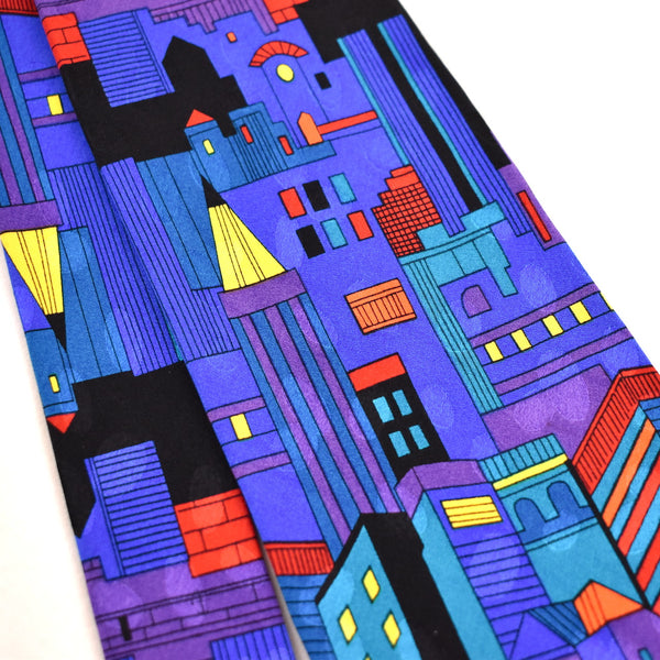1990s Cityscape at Night Tie