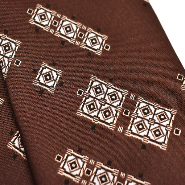 1970s Brown Breeze Block Tie