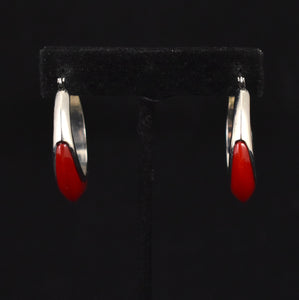 Large Red Plastic Hoop Earrings