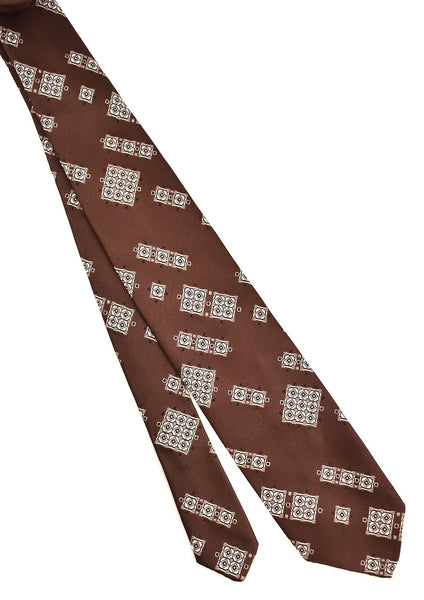 1970s Brown Breeze Block Tie