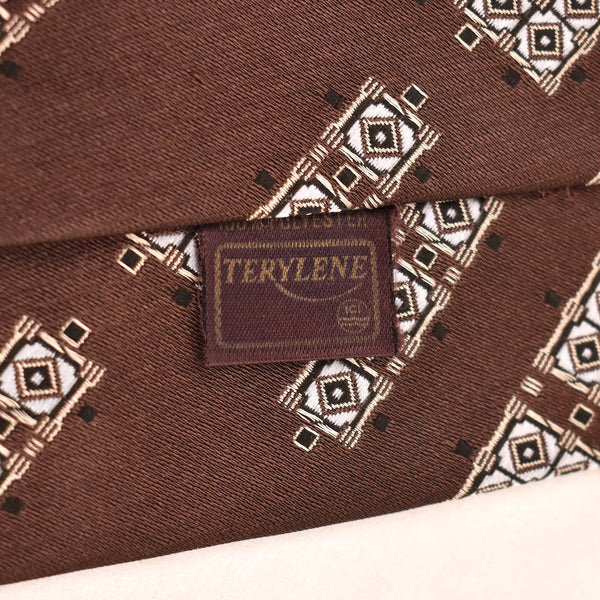 1970s Brown Breeze Block Tie