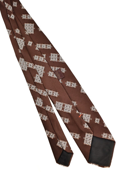 1970s Brown Breeze Block Tie