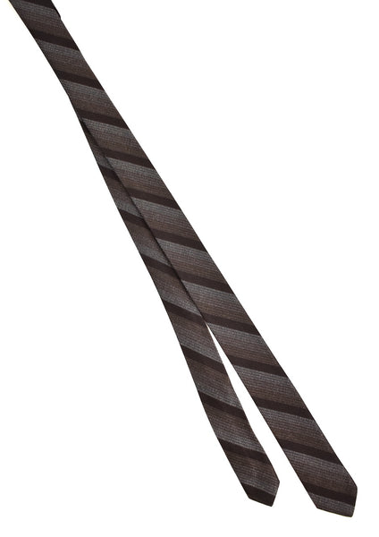 NOS 1960s Gray & Brown Striped Tie