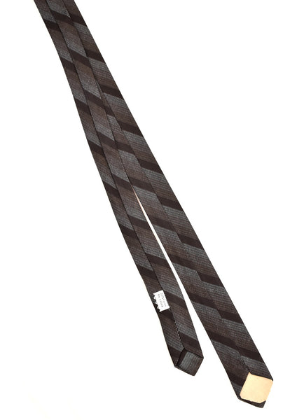 NOS 1960s Gray & Brown Striped Tie