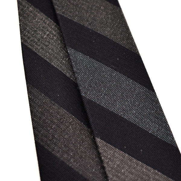 NOS 1960s Dark Navy & Gray Striped Tie