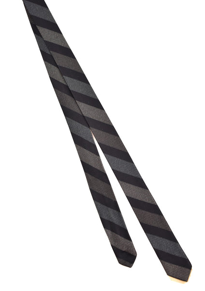 NOS 1960s Dark Navy & Gray Striped Tie