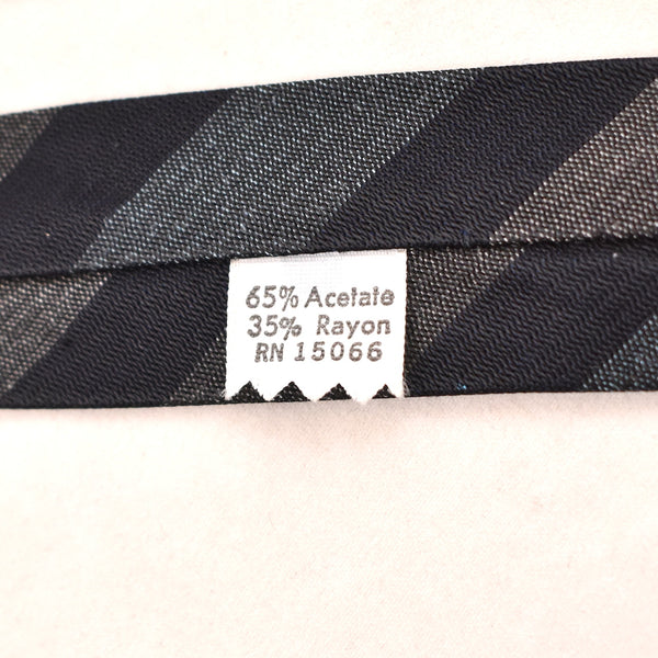 NOS 1960s Dark Navy & Gray Striped Tie
