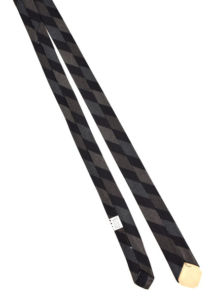 NOS 1960s Dark Navy & Gray Striped Tie
