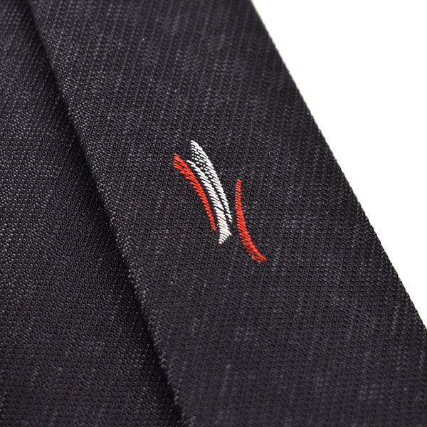 NOS 1960s Black Abstract Book Tie Red Design