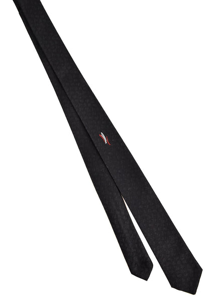 NOS 1960s Black Abstract Book Tie Red Design