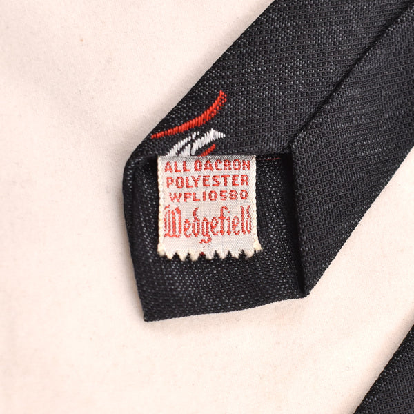 NOS 1960s Black Abstract Book Tie Red Design