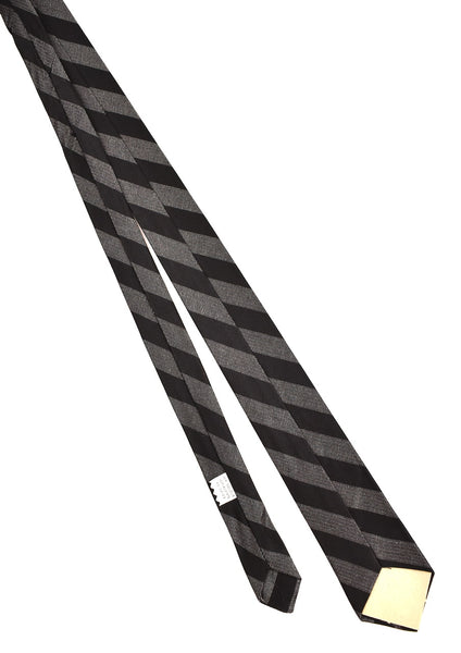 NOS 1960s Gray & Black Striped Tie