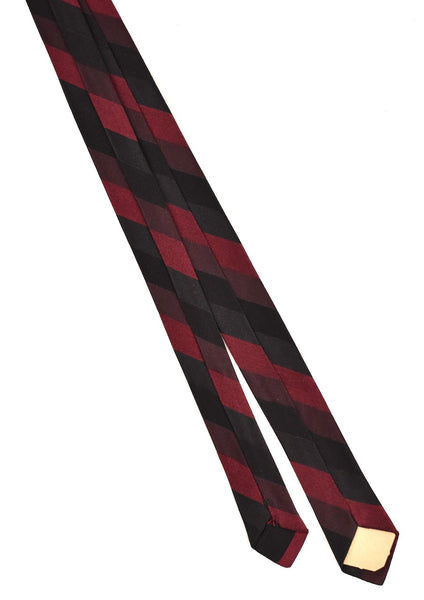 1960s NOS Black Charcoal & Red Even Striped Tie