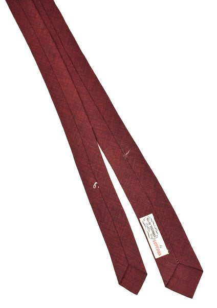 1960s Burgundy Asymmetrical Dot Embroidered Tie