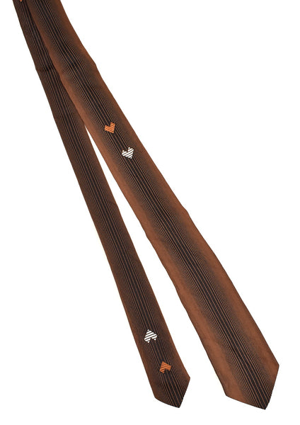 1950s Brown Striped Heart Tie