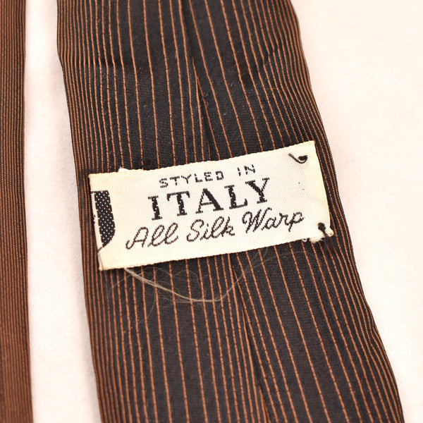 1950s Brown Striped Heart Tie