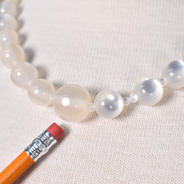 White Moon Glow Graduated Necklace