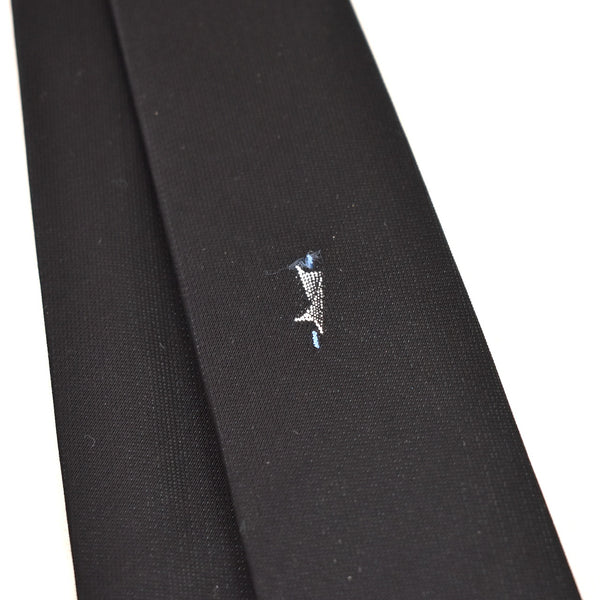 NOS 1960s Black Folded Paper Tie