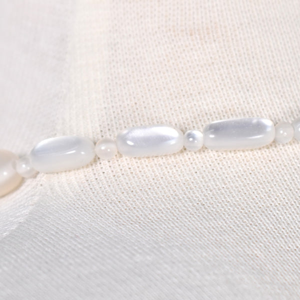 White Moon Glow Graduated Necklace