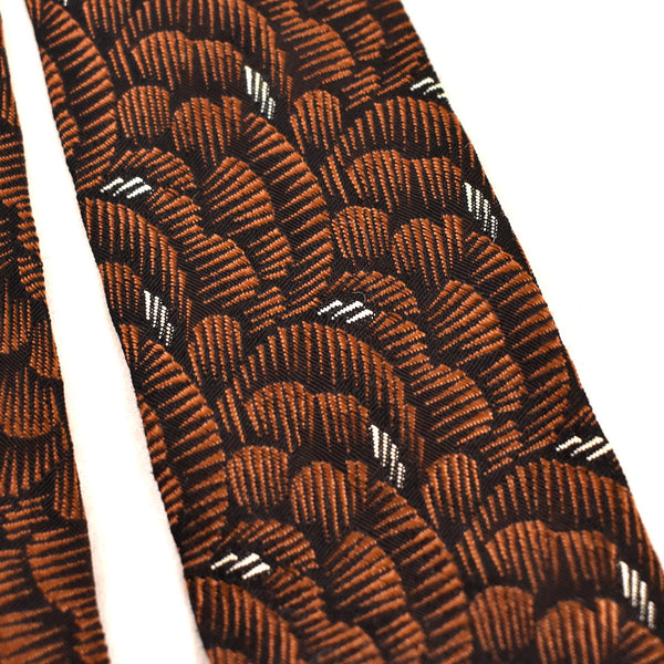 1960s Brown Cabbage Skinny Tie