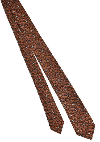 1960s Brown Cabbage Skinny Tie