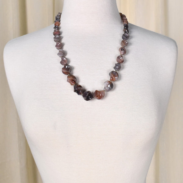 Lavender Swirl Textured Bead Necklace