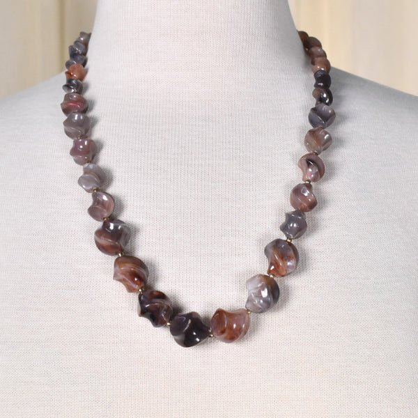 Lavender Swirl Textured Bead Necklace